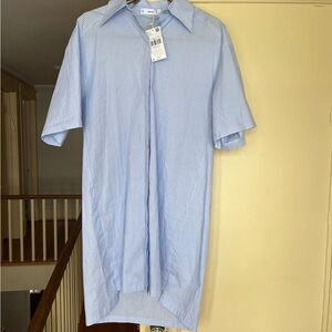 Mango MNG New NWT Pinstriped Blue White Dress Oversize Tunic S M